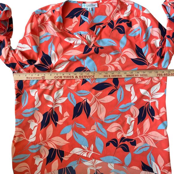Coolibar Top Tunic Coverup Size XL Orange Tropical UPF50 Sun Protection - Picture 10 of 14